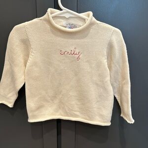 Tuckernuck kids roll neck sweater with Emily monogram size 12 mos